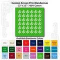 22"x22" Lime Green Custom Printed Imported 100% Cotton Bandanna